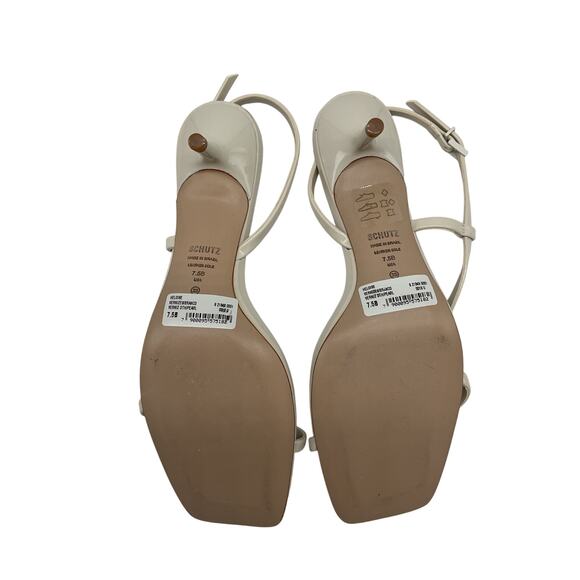 Schutz 'Heloise' Cream Leather Sandal Size 7.5 - Picture 5 of 5